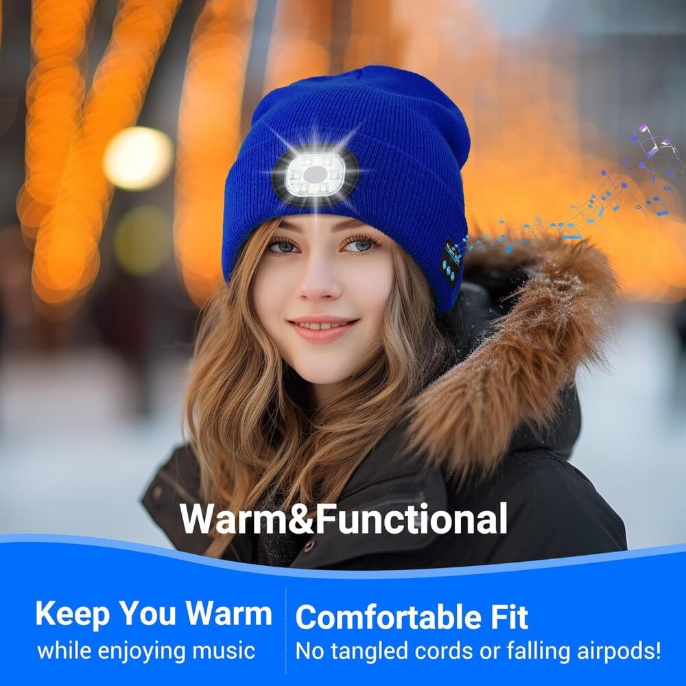 Bluetooth Beanie With Light, Beanie With Led And … - image 2